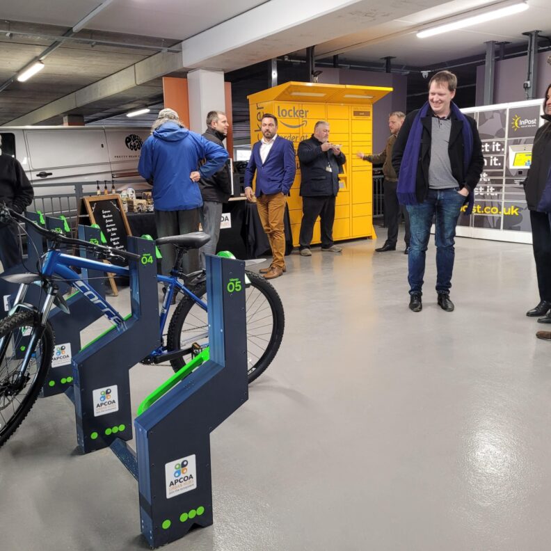 APCOA Launches First Urban Mobility Hub In The UK With Sustainable Services And Bike Parking And Charging Station Powered By Bikeep